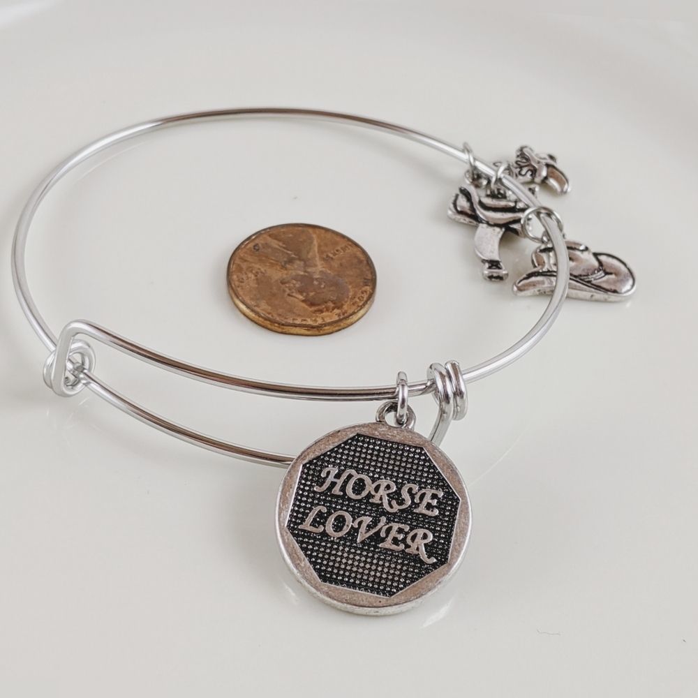 Stainless Steel Horse Lover Adj Charm Bracelet New